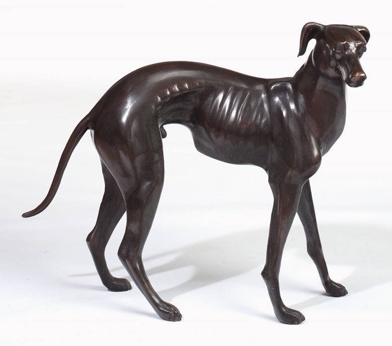 A bronze figure of a whippet. Estimate $1,000-1,500. This lot will be offered in The Private Collection of Joan Rivers on 22 June at Christie’s in New York