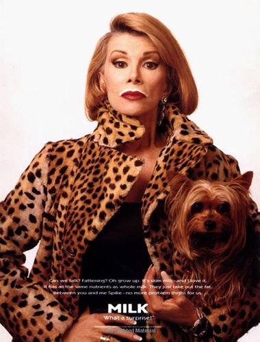 Joan Rivers and Spike in the ‘Got Milk’ advertising campaign