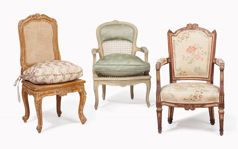 Three French child’s armchairs. Estimate $1,000-1,500. This lot will be offered in The Private Collection of Joan Rivers on 22 June at Christie’s in New York