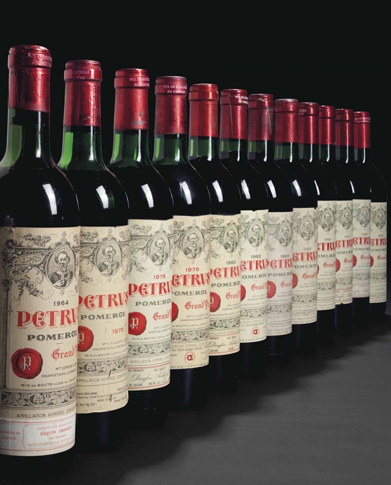 Exceptional vertical of Pétrus. 27 bottles per lot. This lot was offered in Fine Wines and Spirits Featuring Rarities Direct from the Cellars of Champagne Henriot on 10 June 2016 at Christie’s in New York and sold for $46,550