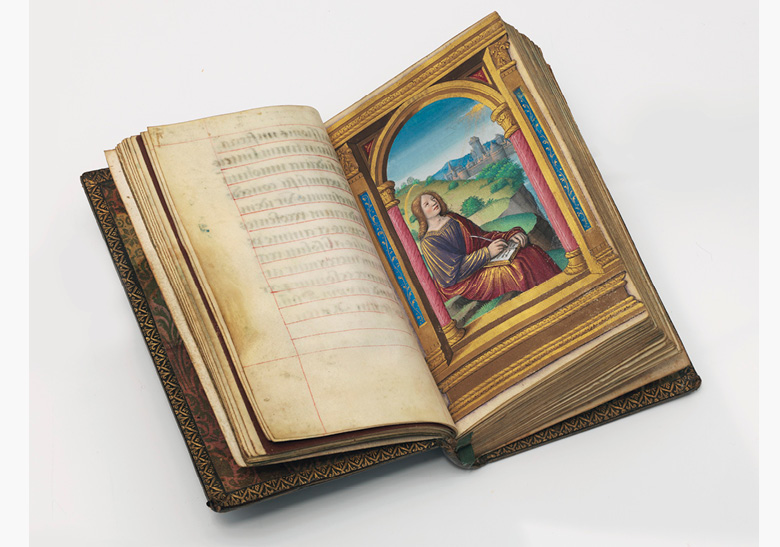 The von Erlach ‘Shroud’ Prayerbook, in Latin and German. Manuscript on vellum with illuminations by the Master of Claude de France [Tours and Switzerland, c.1520s and c.1540s] Estimate £80,000 - £120,000. This work is offered in the Valuable Books and Manuscripts sale at Christie’s London on 13 July