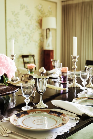 Table settings in the dining room