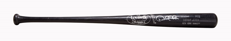 Derek Jeter professional model bat. 33.5 in, 30.8 oz. Estimate $15,000-20,000. This lot is offered in The Golden Age of Baseball, Selections of Works from the National Pastime Museum on 19-20 October 2016 at Christie’s in New York