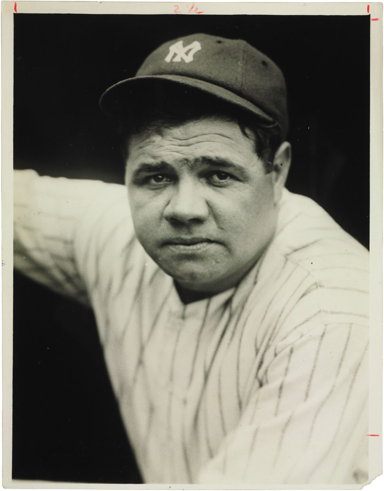 Babe Ruth, Lou Gehrig & Waner Bros. photograph. 10 x 7½ in. Estimate $1,000-1,500. This lot is offered in The Golden Age of Baseball, Selections of Works from the National Pastime Museum on 19-20 October 2016 at Christie’s in New York