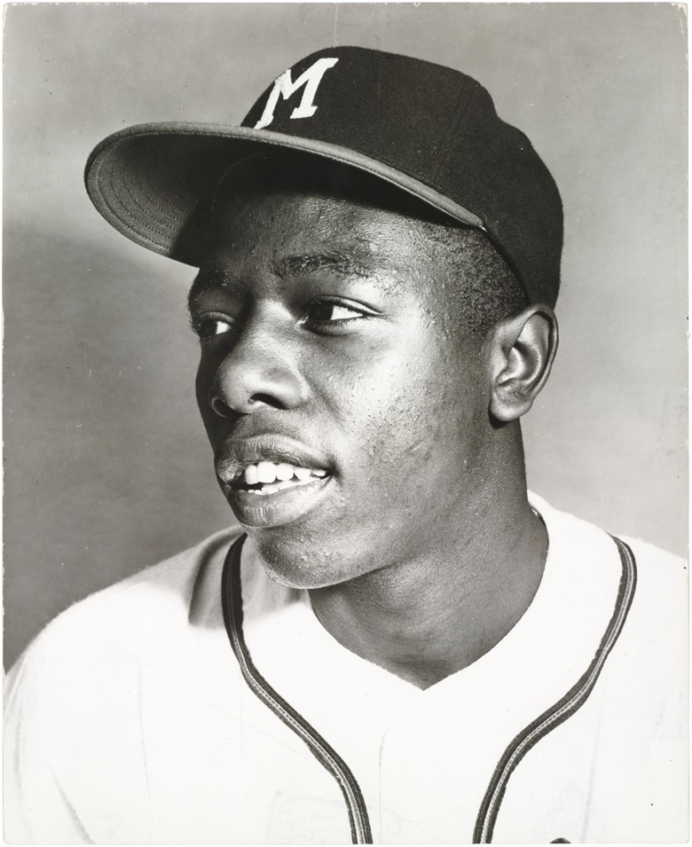 Hank Aaron photograph. 8 x 10 in. Estimate $1,500-2,000. This lot is offered in The Golden Age of Baseball, Selections of Works from the National Pastime Museum on 19-20 October 2016 at Christie’s in New York