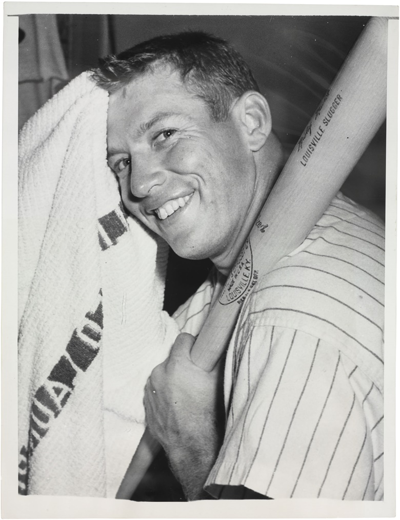 Mickey Mantle photograph. 7 x 9¼ in. Estimate $800-1,200. This lot is offered in The Golden Age of Baseball, Selections of Works from the National Pastime Museum on 19-20 October 2016 at Christie’s in New York