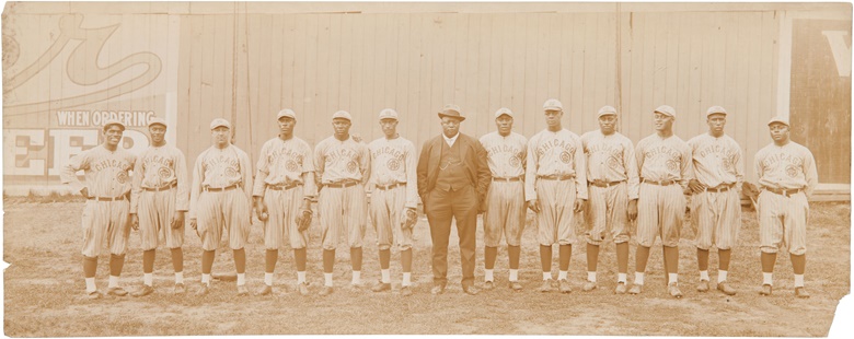 1916 Chicago American Giants panoramic photograph. Stuart thompson. 6½ x 16½ in. Estimate $10,000-15,000. This lot is offered in The Golden Age of Baseball, Selections of Works from the National Pastime Museum on 19-20 October 2016 at Christie’s in New York