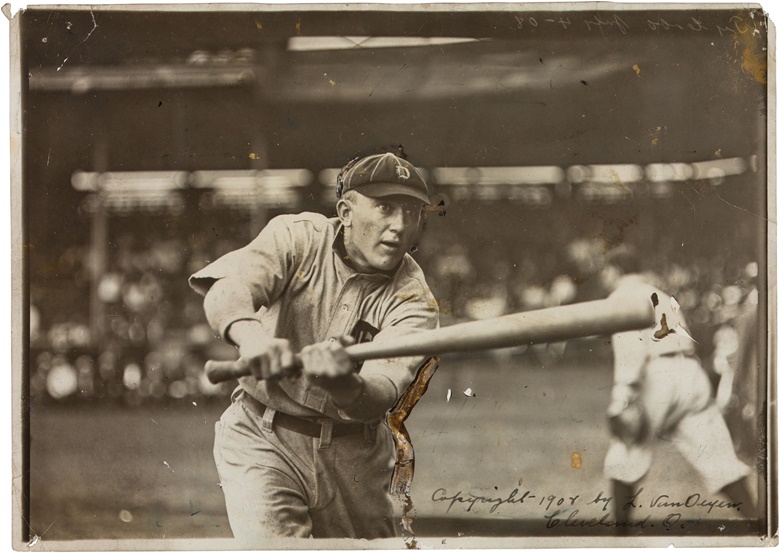 Ty Cobb photograph. Louis van Oeyen (1865-1946). 7 x 5 in. Estimate $10,000-15,000. This lot is offered in The Golden Age of Baseball, Selections of Works from the National Pastime Museum on 19-20 October 2016 at Christie’s in New York