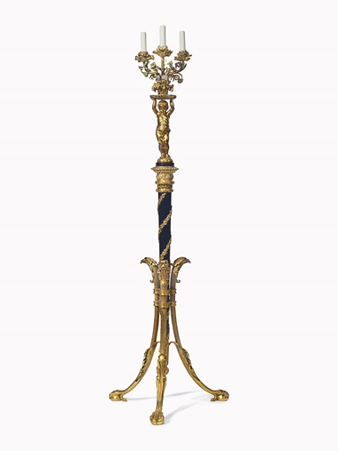 Kirill selects An American gilt-bronze, patinated-metal, portor marble and porcelain floor lamp. By Edward F. Caldwell & Co., New York, c. 76 in (193 cm) high, including fitment. This lot was offered in Opulence on 10 October 2016 at Christie’s in New York and sold for $5,000