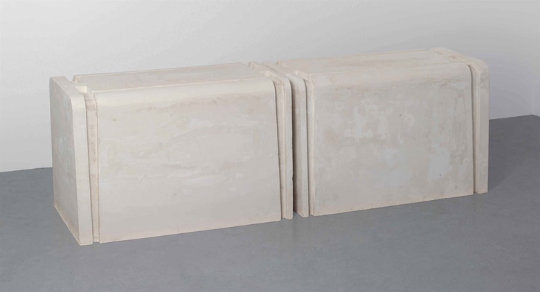 Rachel Whiteread (b.  1963), Untitled (Double). Plaster and polystyrene, in two parts, each 28¾ x 44⅛ x 25¼ in (73 x 112 x 64 cm). Estimate £70,000-100,000. This lot is offered in Post-War & Contemporary Art Day Auction on 7 October 2016 at Christie’s in London, King Street