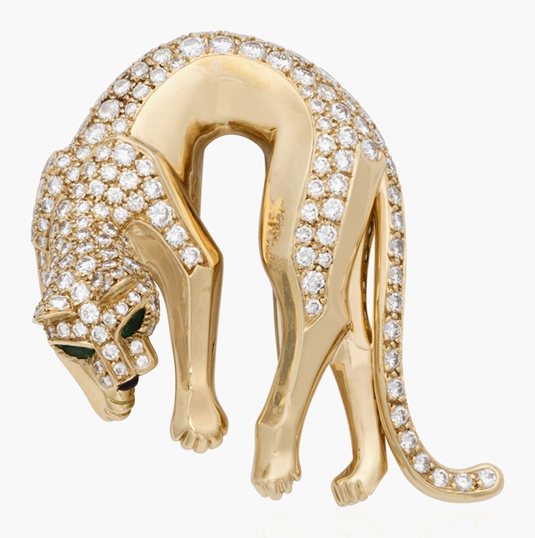 Cartier ‘Panthère de Cartier’ diamond-set brooch. Estimate $7,000-10,000. This lot is offered in Christies Jewels Online, 12-20 October 2016, Online