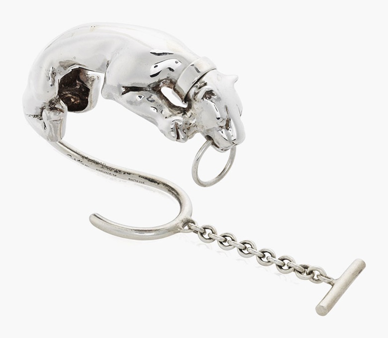 Cartier panther sterling silver bangle. Estimate $2,000-3,000. This lot is offered in Christie’s Jewels Online, 12-20 October 2016, Online