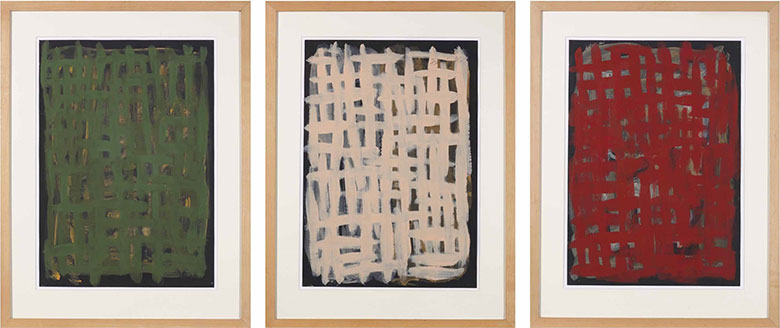 Günther Förg (1952-2013), Untitled, 1996. Each gesso and acrylic on card, each 49.5 x 35 cm. Estimate €12,000-18,000. This lot is offered in Post-War and Contemporary Art on 1-2 November at Christie’s in Amsterdam