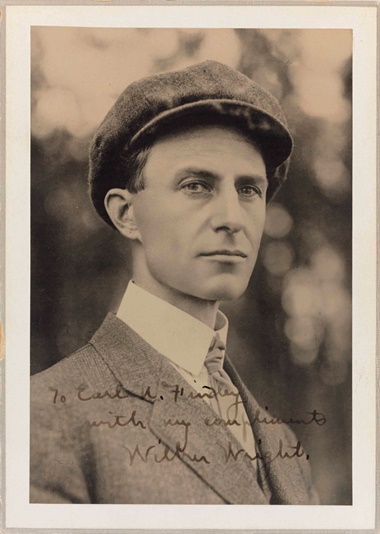 Wright, Wilbur (1867-1912). Signed photograph (‘Wilbur Wright’). 174 x 125 mm. Mounted to a board, inscribed to Earl Findley. Estimate $4,000-6,000.  This lot is offered in Fine Printed Books and Manuscripts, including Americana on 14 December at Christie’s in New York