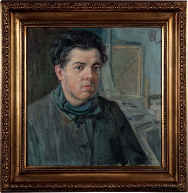 Diego Rivera, Self-Portrait, 1906. Oil on canvas. 21⅝ x 21¼ in (55 x 54 cm). Museo de Arte de Sinaloa, Colección ISIC-MASIN © 2016 Banco de México Diego Rivera Frida Kahlo Museums Trust, Mexico, D.F.  Artists Rights Society (ARS), New York. Photo courtesy Museo de Arte de Sinaloa, Colección ISIC-MASIN, by Agustin Estrada