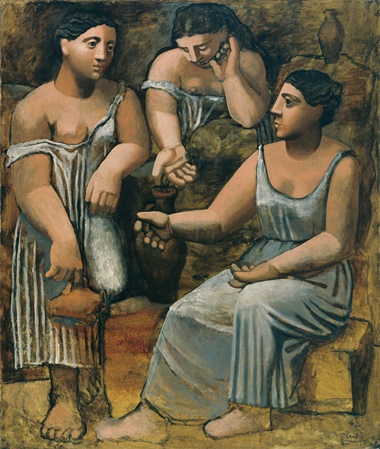 Pablo Picasso, Three Women at the Spring. Fontainebleau, summer 1921. Oil on canvas. 68¼ x 68½ in (203.9 x 174 cm). The Museum of Modern Art, NY, Gift of Mr. and Mrs. Allan D. Emil. © 2016 Estate of Pablo Picasso  Artists Rights Society (ARS), New York. Digital Image © The Museum of Modern ArtLicensed by SCALA  Art Resource, NY