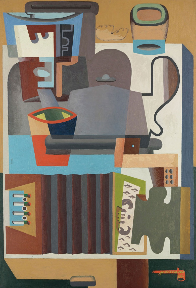 Le Corbusier (1887-1965), Accordéon, carafe et cafetière, 1926. Oil on canvas. 51¼ x 35 in (130.2 x 88.9 cm). Estimate £1,500,000-2,500,000. This work is offered in the Impressionist & Modern Art Evening Sale on 28 February at Christie’s London. © FLC ADAGP, Paris and DACS, London 2017