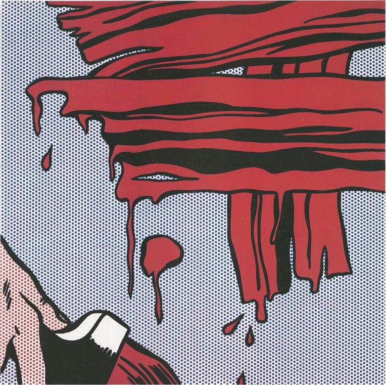 Brushstrokes, 1965 — Lichtenstein’s close rendering of a scene from ‘The Painting’ (in the comic Strange Suspense Stories, #72, October 1964) by Dick Giordano. © Estate of Roy LichtensteinDACS 2017