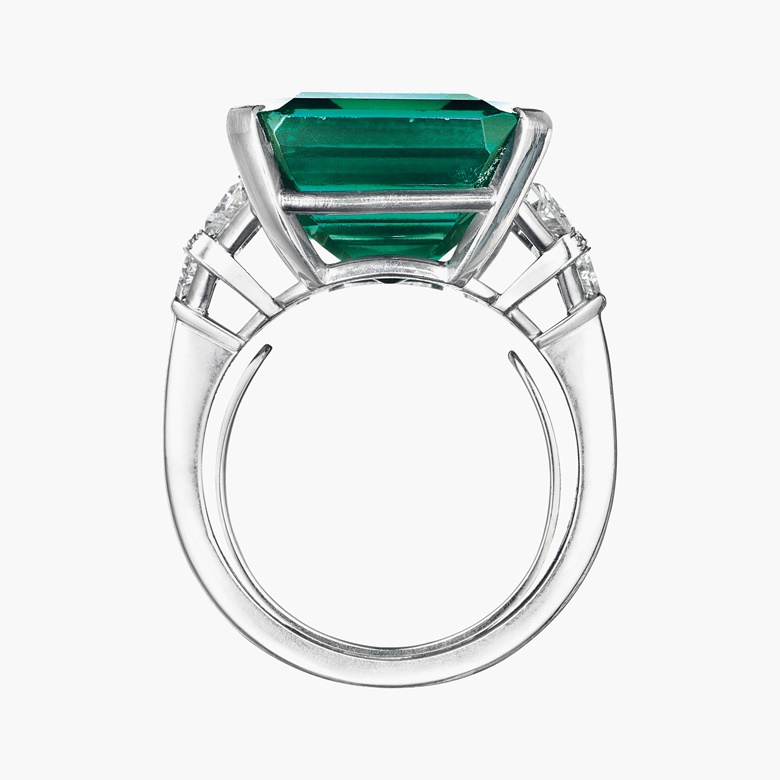 The Rockefeller Emerald an emerald and diamond ring, by Raymond C. Yard. Set with an octagonal step-cut emerald of approximately 18.04 carats. Estimate $4-6 million. This lot is offered in Magnificent Jewels and The Rockefeller Emerald on 20 june at Christie’s in New York