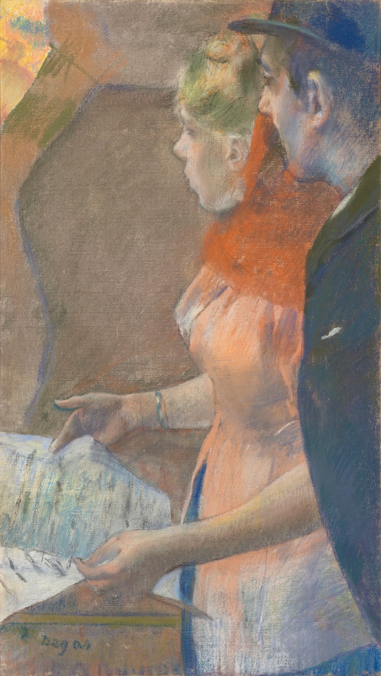Edgar Degas (1834-1917), Dans les coulisses (In the Wings), circa 1882-85. Pastel on linen. 26¼ × 14¾ in (66.7 × 37.5 cm). Sold for £9,233,750 on 27 February 2018 at Christie’s in London