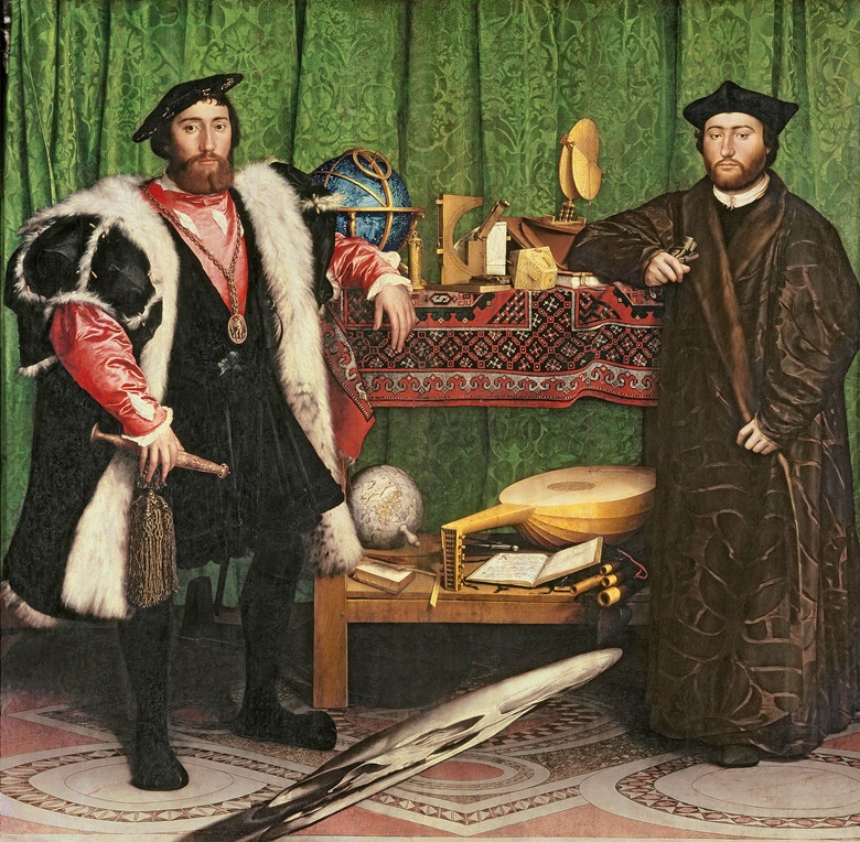 Hans Holbein the Younger (14978-1543), The Ambassadors, 1533. Oil on panel. 207 x 209.5 cm. National Gallery, London. Photo Bridgeman Images