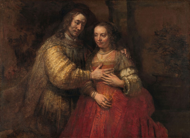 Rembrandt van Rijn, The Jewish Bride, circa 1665 – circa 1669. Oil on canvas. 121.5 x 166.5 cm. Rijksmuseum, Amsterdam. On loan from the City of Amsterdam (A. van der Hoop Bequest)