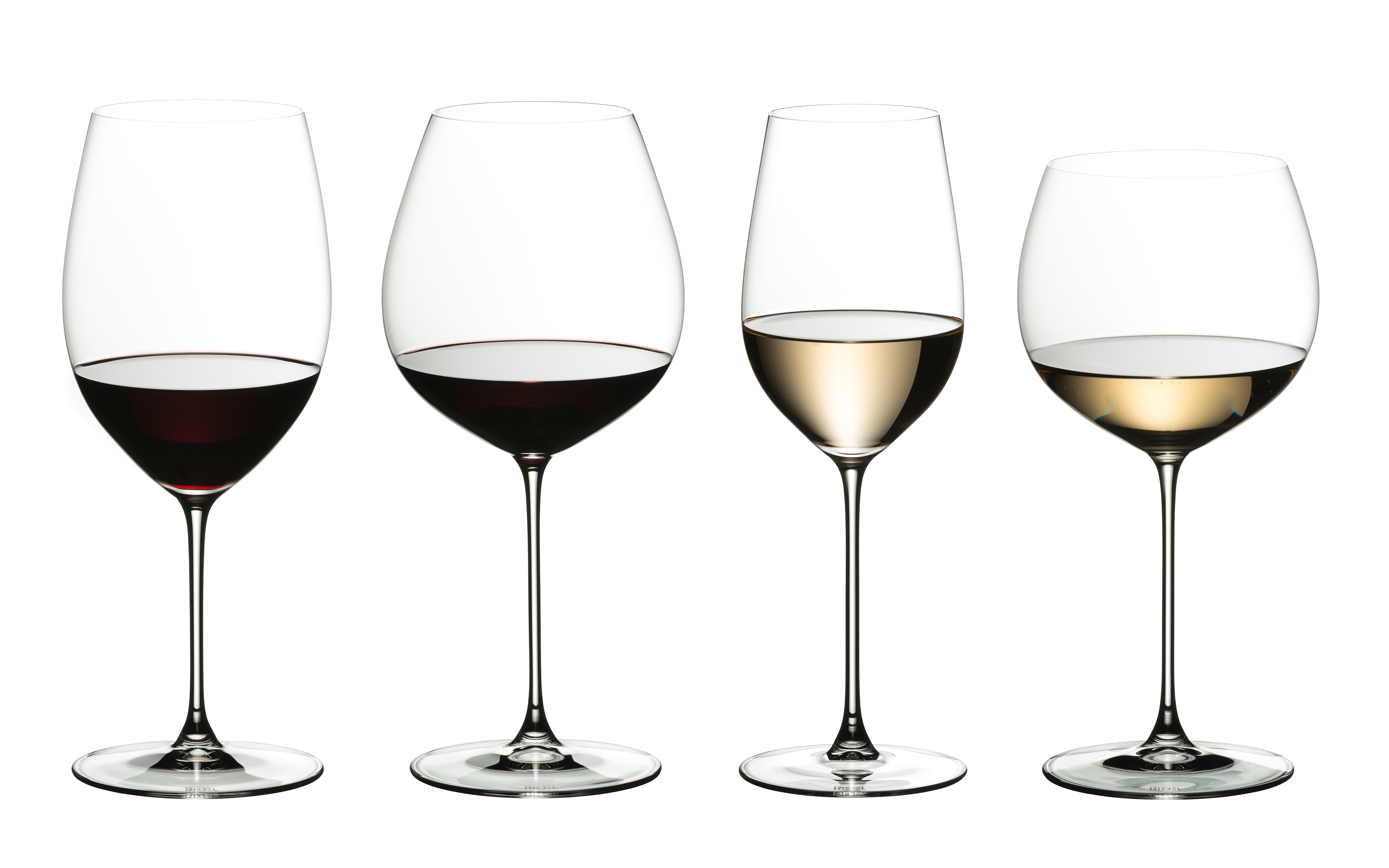 A selection of wine glasses by the Austrian manufacturer Riedel. The company was established in 1756