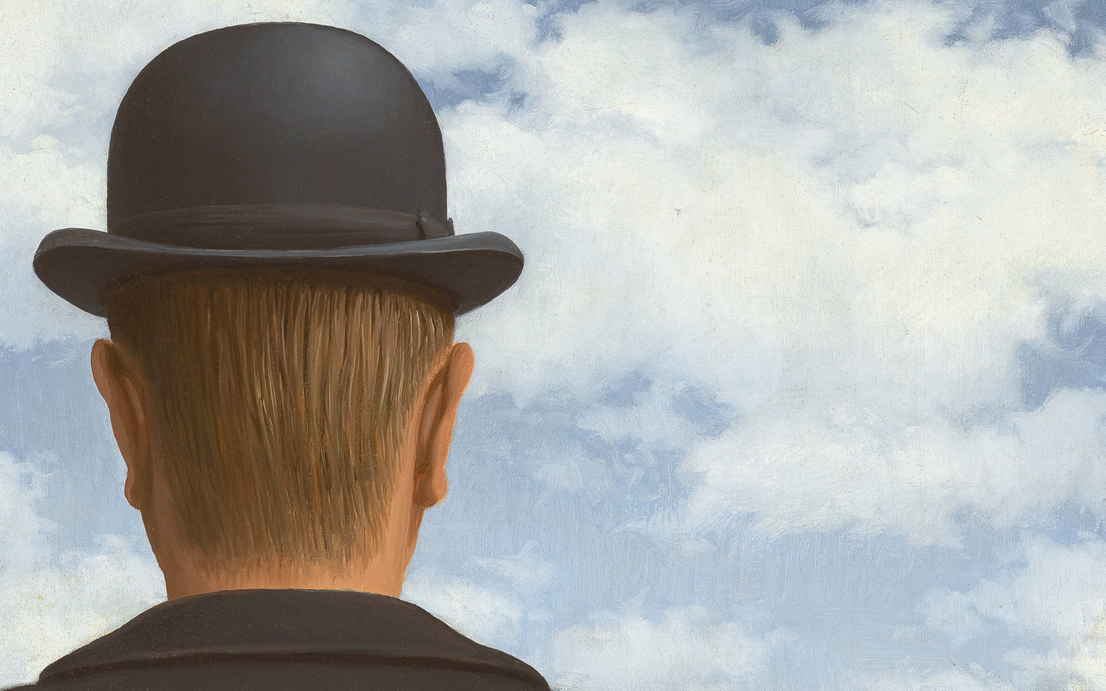 A detail of Rene Magritte's L'ami intime, 1958, offered in The Art of the Surreal Evening Sale on 7 March 2024 at Christie's in London