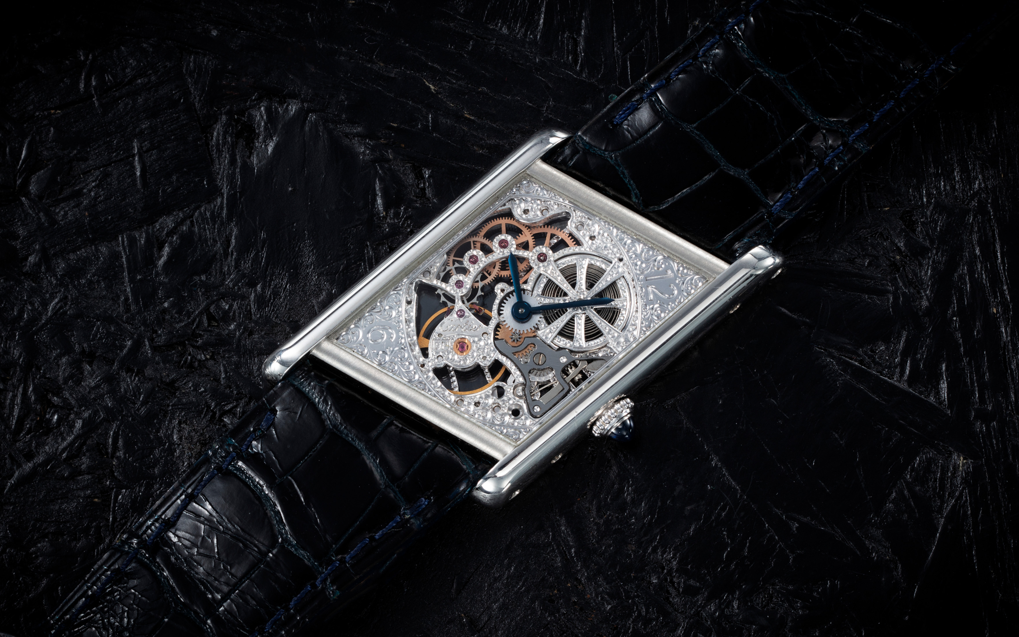 Cartier, Asymetrique, a unique platinum skeletonised wristwatch, 1/1, offered in Watches Online: The Dubai Edit until 30 April 2024 at Christie's Online