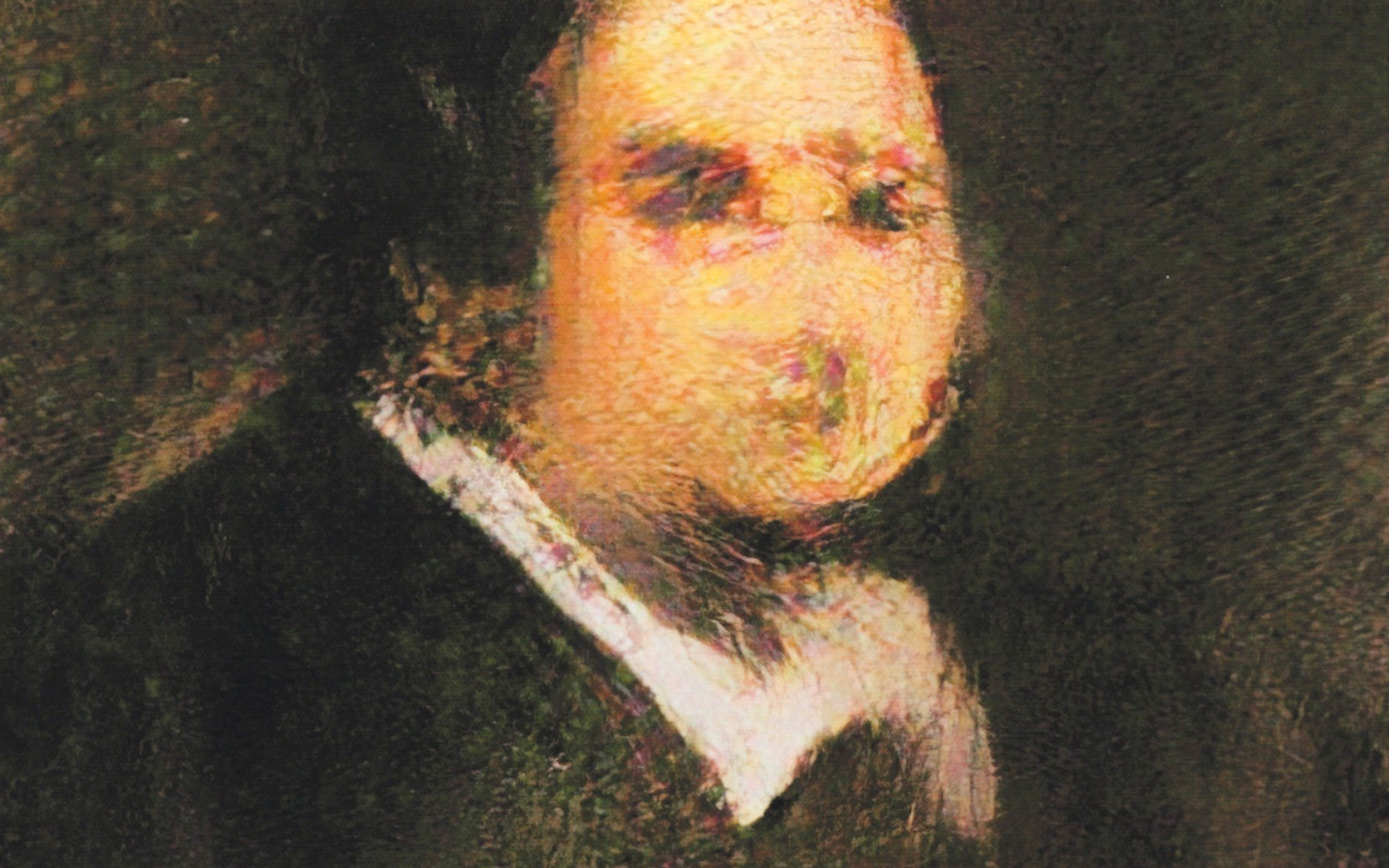 Portrait of Edmond Belamy (detail) created by GAN (Generative Adversarial Network)