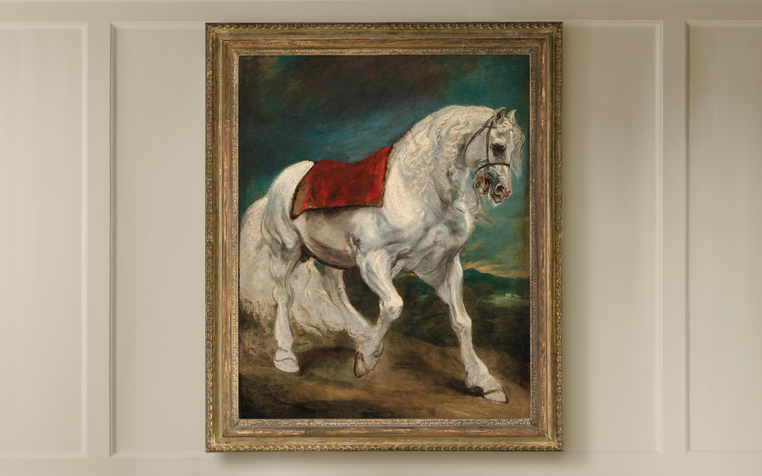 Sir Anthony van Dyck, An Andalusian horse (recto); A wooded landscape - a sketch (verso), offered in Old Masters Part I on 3 December 2024 at Christie's in London