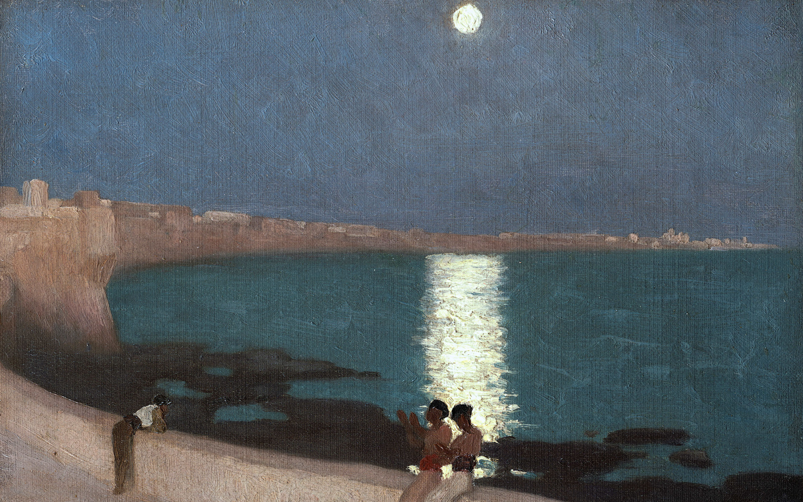 Frederic, Lord Leighton, The Bay of Cadiz - Moonlight, at Leighton House, London