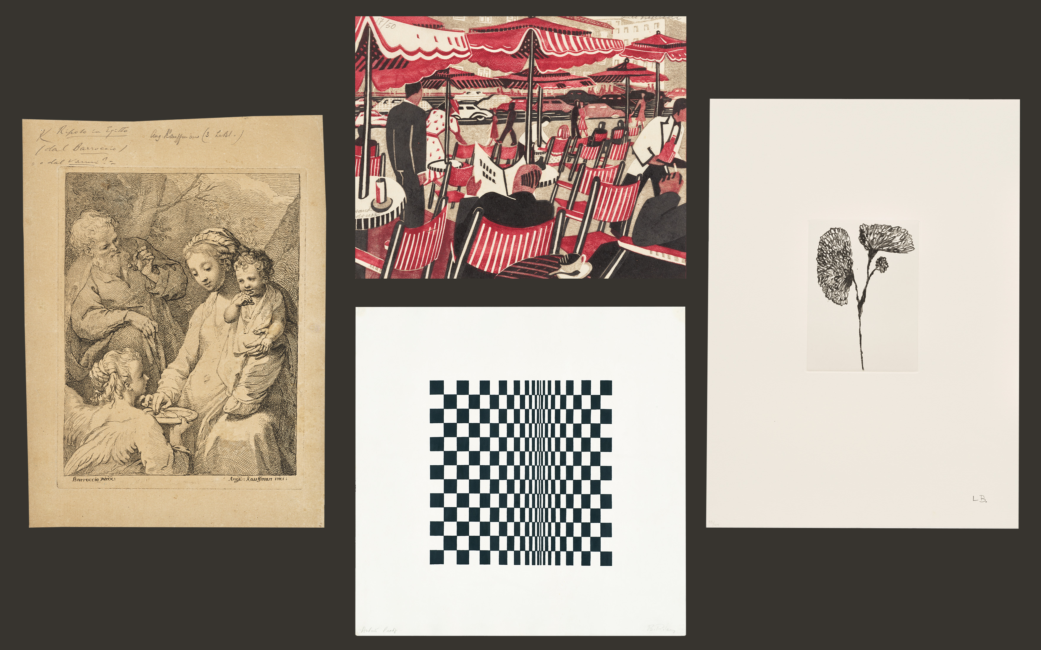 Works by Angelica Kauffman, Lill Tschudi, Louise Bourgeois and Bridget Riley offered in the Prints and Multiples auctions at Christie's in London, on view from 13 March 2025