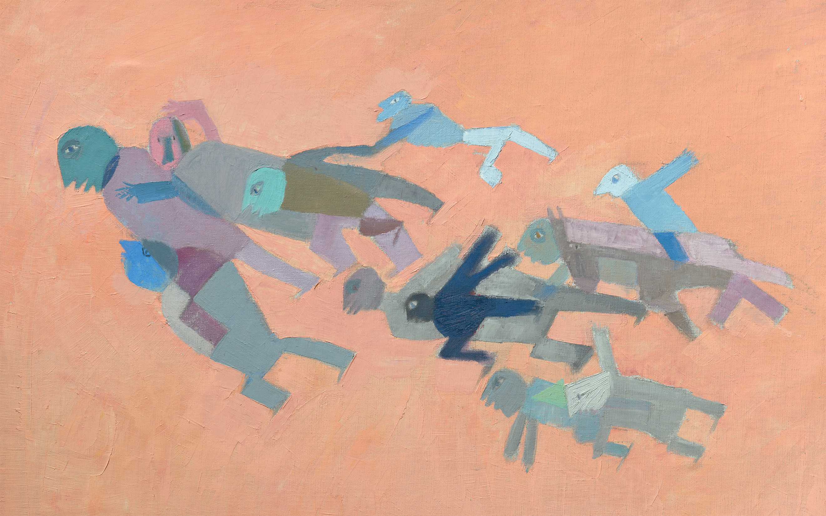 Franciszka Themerson, Eleven Persons and One Donkey Moving Forwards, 1947, offered in the Modern British and Irish Art Evening Sale on 19 March 2025 at Christie's in London