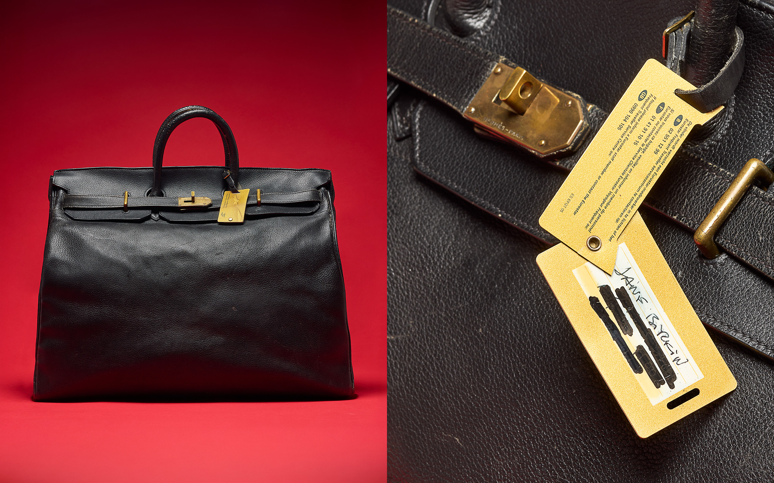 From the Collection of Jane Birkin and Serge Gainsbourg, an Hermes Haut a Courroies 50, circa 1970, which the couple used as luggage on their frequent trips between Paris and London