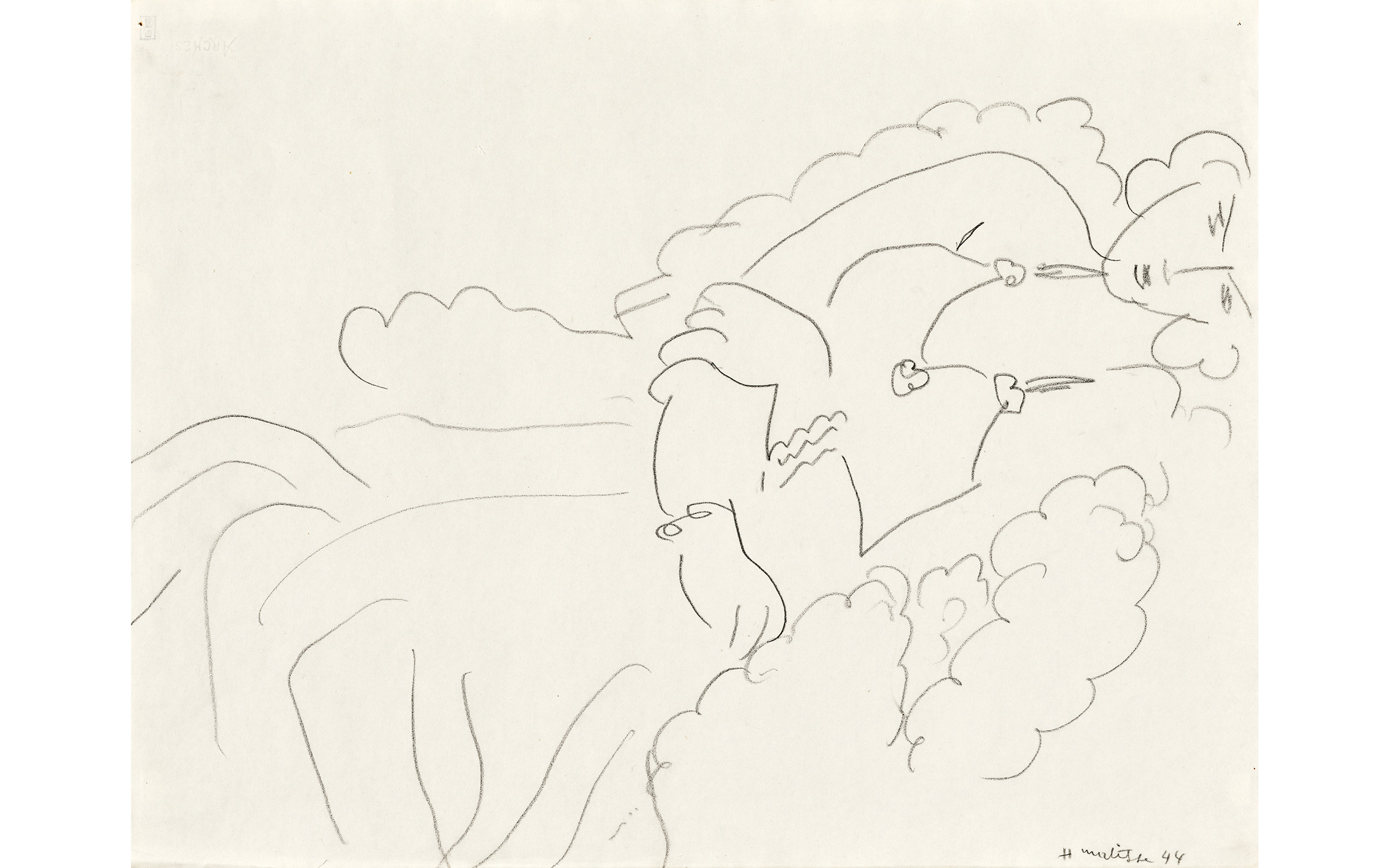 Henri Matisse, Femme allongee, 1944, offered in Henri Matisse: Tracer le lien, oevres sur papier de la Fondation Pierre et Tana Matisse, until 17 April 2026 at Christie's Online