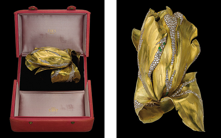 a-gold-diamond-and-green-garnet-parrot-tulip-bangle-by-jar