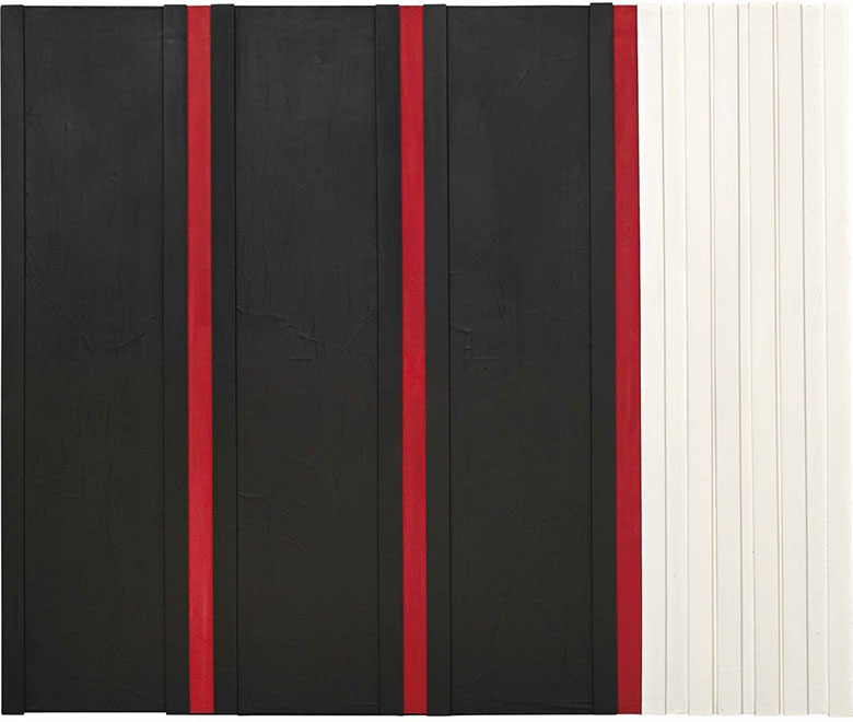 Tano Festa (1928-1988), Via Veneto 2, 1961. Legno, carto e tempera su tela, cm 149,7 x 179,7. Estimate: &euro;60,000-90,000. Quest&rsquo;opera &eacute; in vendita a Milano Moderna e Contemporanea presso Christie&rsquo;s, il 5 e il 6 aprile