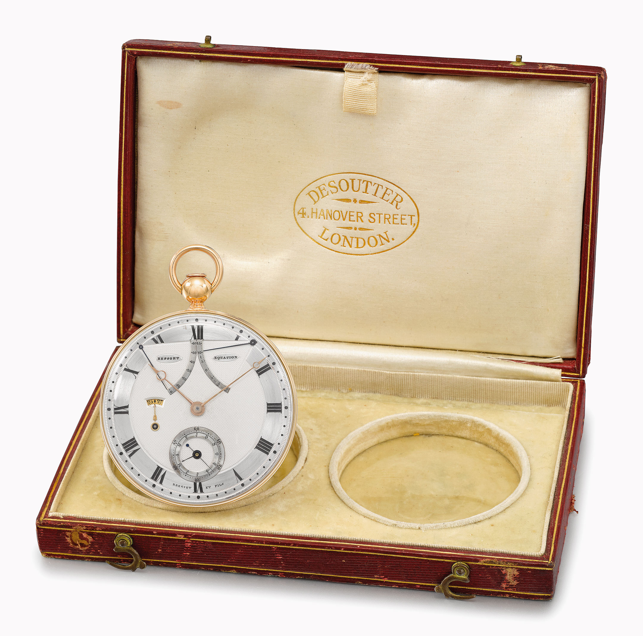 Bregeut et fils, Paris, No.217 comes with Desoutter box numbered 217 containing a spare crystal, photocopy of Breguet Certificate No. 2385, photocopies of the 1965 catalogue entry and Daily Telegraph article