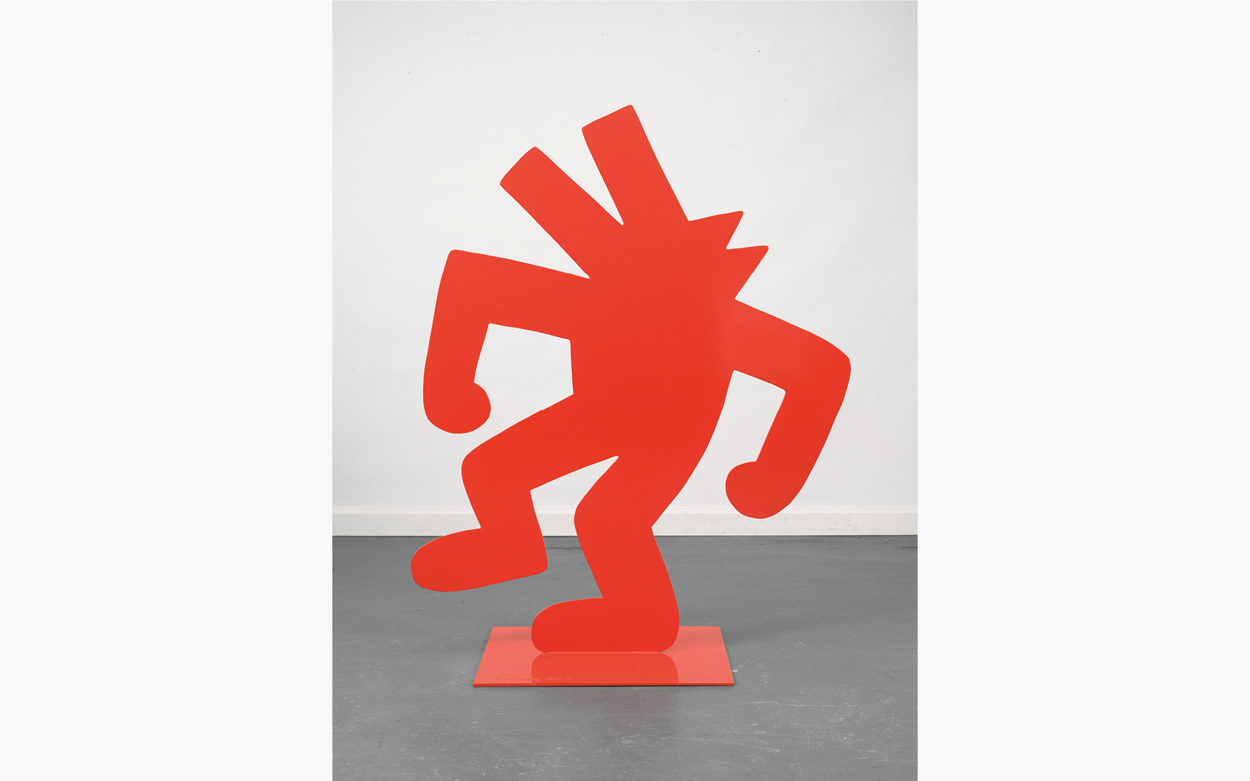 Keith Haring (1958–1990), Untitled (Red Dog), 1985. This work is number two from an edition of three plus one artist’s proof. Polyurethane painted A-36 steel. 50 x 40 x 22 in. (127 x 101.6 x 55.8 cm.) Estimate: $400,000–600,000. This work is offered in the Post-War and Contemporary Art Afternoon Session at Christie’s New York on 11 May
