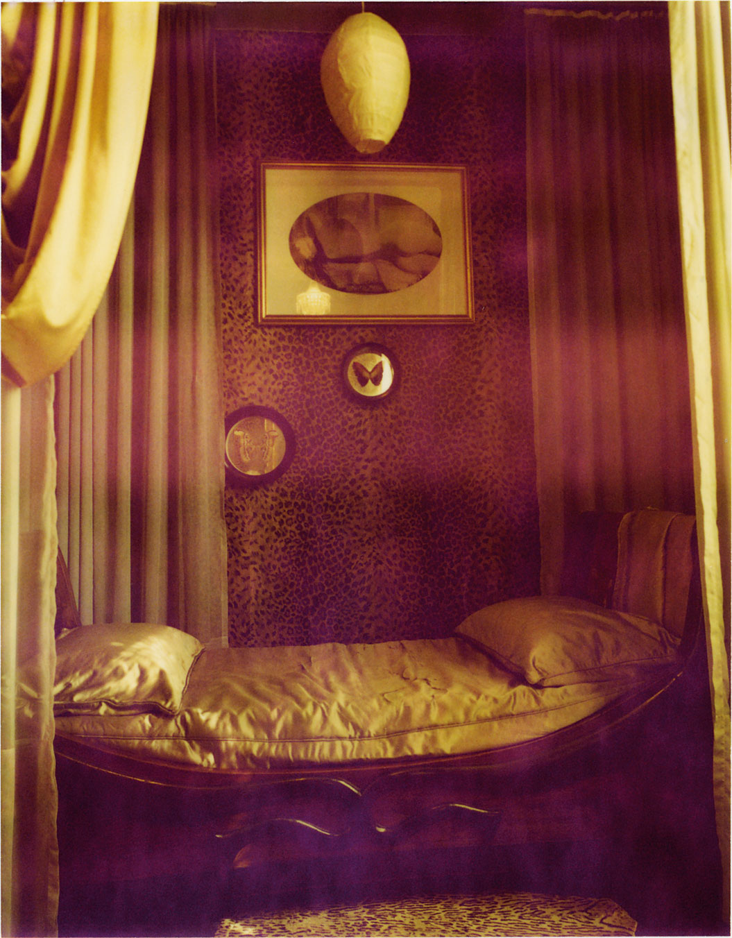 The sleigh bed perhaps intended for Mollino’s journey into the afterlife. Photograph by Alberto Zanetti