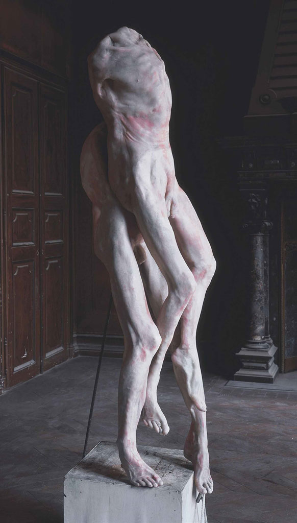 Berlinde de Bruyckere (n&eacute;e en 1964), Piet&agrave;, 2008. Cire, &eacute;poxy, m&eacute;tal et bois peint, 237 x 58 x 54 cm (93&frac14; x 22⅞ x 21&frac14; in). Estimate: &euro;250,000-350,000. This lot is offered in Collection Claude Berri  on 22 October 2016 at Christie&rsquo;s in Paris