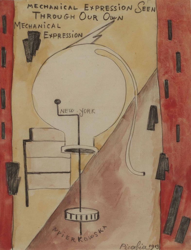 Francis Picabia (1879-1953), Mechanical Expression Seen through Our Own Mechanical Expression, 1913. Aquarelle et graphite sur papier, 20 x 15.9 cm (7⅞ x 6¼ in). Estimate: €200,000-300,000. This lot is offered in Collection Claude Berri on 22 October 2016 at Christie’s in Paris
