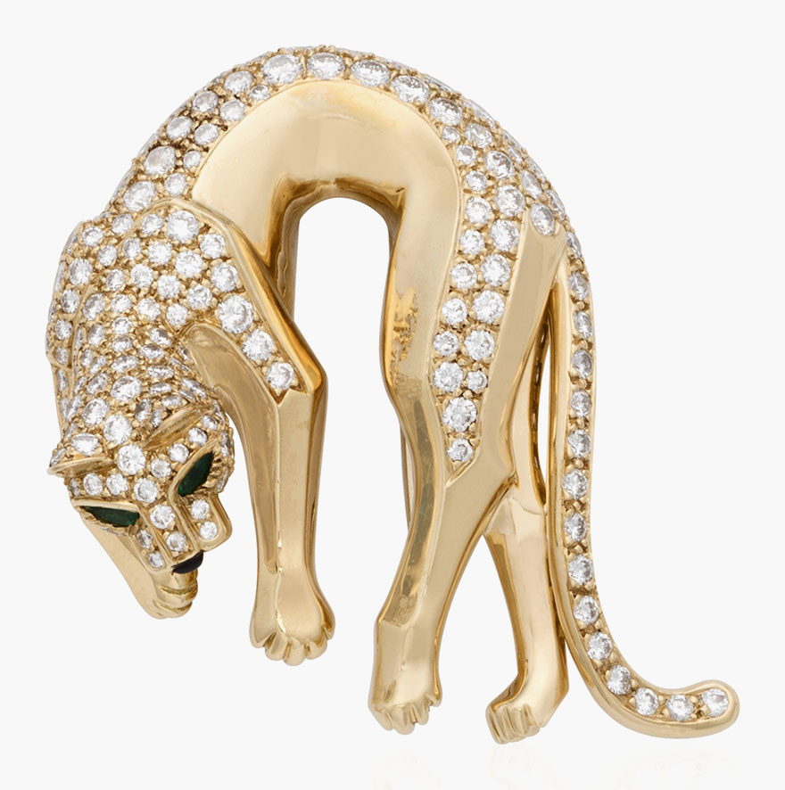 Cartier &lsquo;Panth&egrave;re de Cartier&rsquo; diamond-set brooch. Estimate: $7,000-10,000. This lot is offered in Christie's Jewels Online, 12-20 October 2016, Online