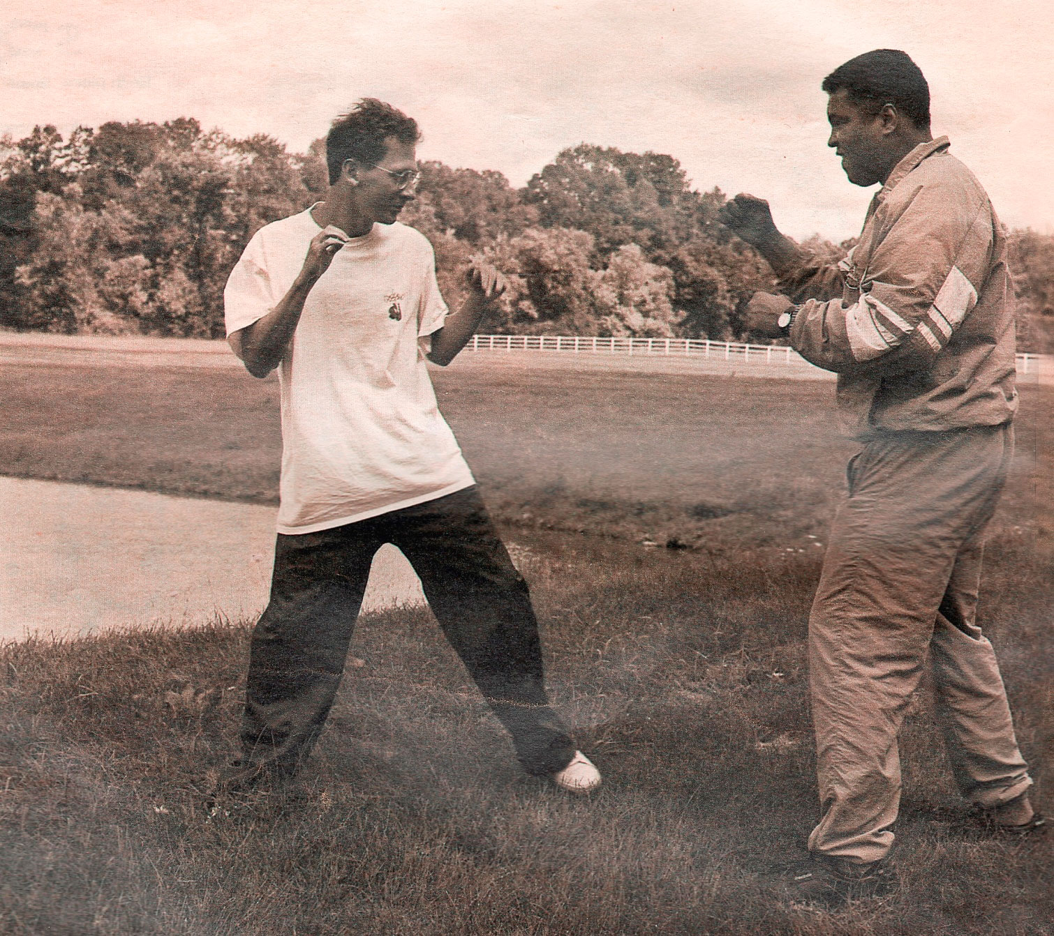 Davis Miller and Muhammad Ali. Photo: Len Irish, courtesy of Davis Miller
