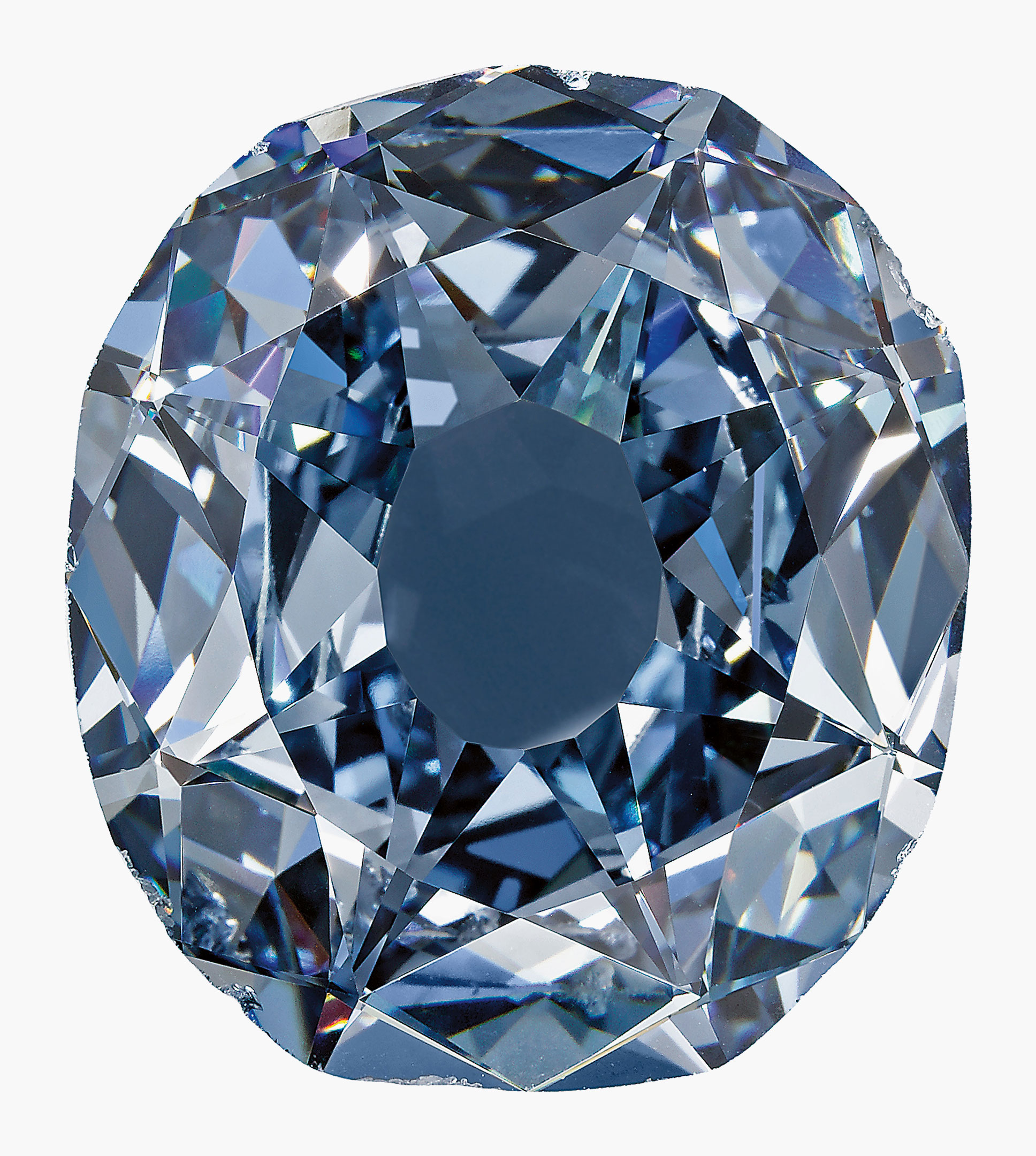 The Wittelsbach diamond as it appeared at Christie’s in 2008. After purchasing it for £16.4 million, jeweller Laurence Graff had it recut to remove the small nicks on the edges of the stone
