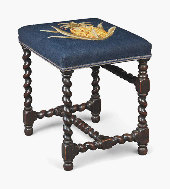 A walnut stool. England, late 17th/early 18th century. 18 in (46 cm) high. Estimate: £500-800. This lot is offered in Seward Kennedy's Cabinet of Curiosities and The Tony Robinson Collection of Treen Drinking Vessels on 22 November 2016 at Christie’s in London, South Kensington
