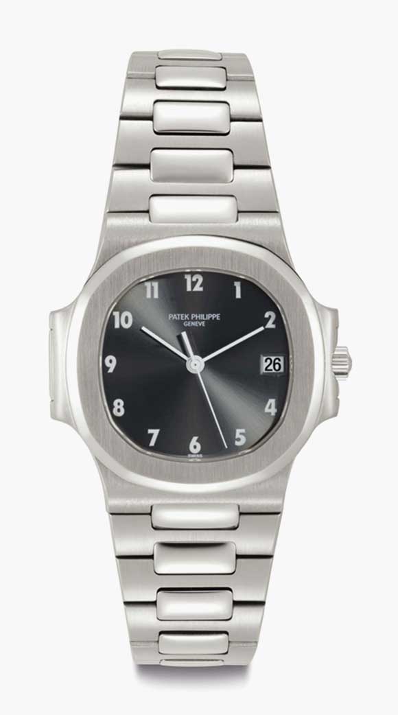 Patek Philippe. A rare stainless-steel automatic wristwatch with date, centre seconds, bracelet and unusual dial. Signed Patek Philippe, Gen&egrave;ve, Ref. 3800/1A, Movement No. 1'429'653, Case No. 2'893'097, Manufactured in 1992. This lot was offered in Rare Watches including NAUTILUS 40 part IV on 6 December 2016 at Christie&rsquo;s in New York and sold for $40,000