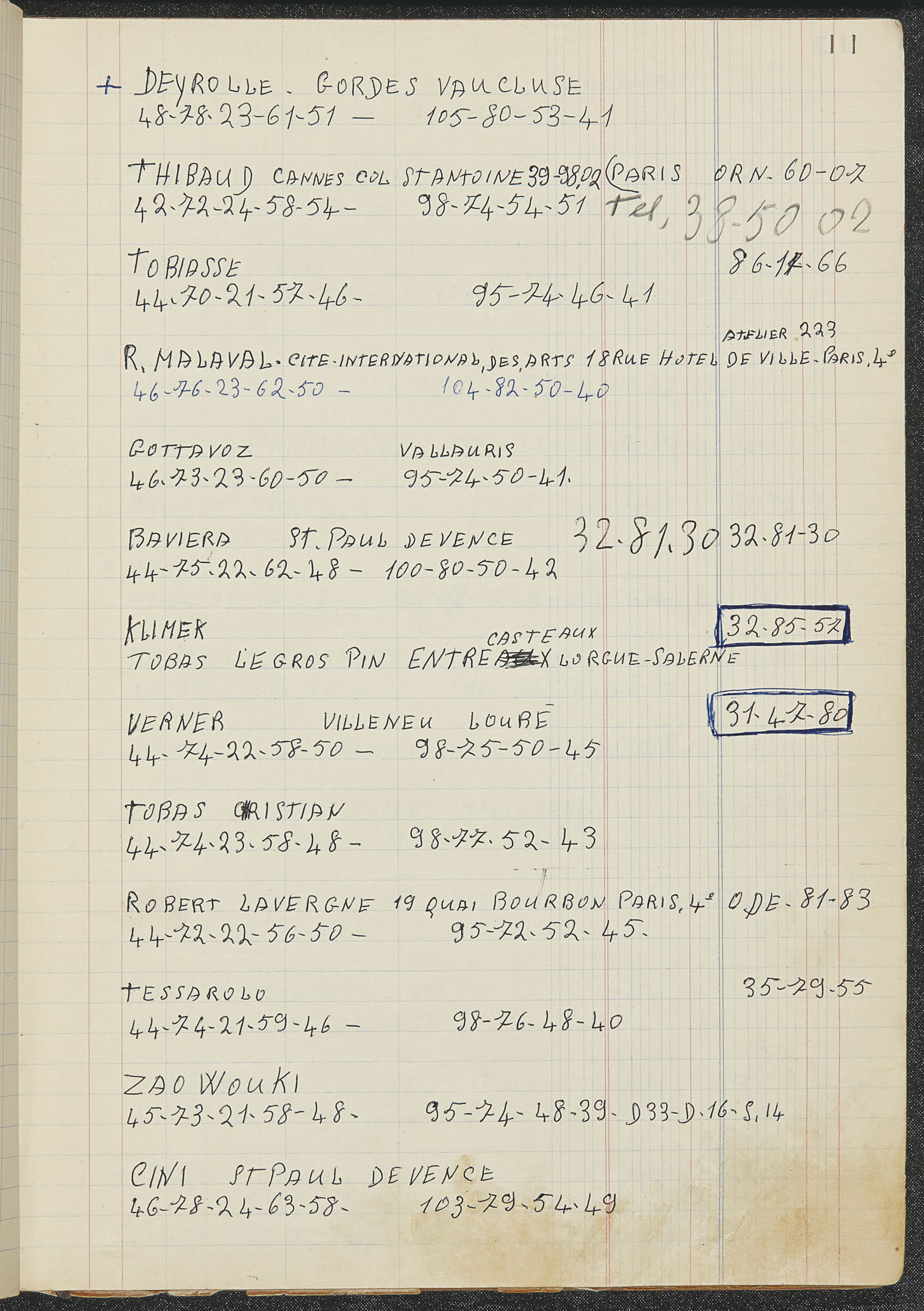 

Measurements of Sapone&rsquo;s clients, including Picasso, Giacometti, Mir&oacute; and Zao Wou-Ki