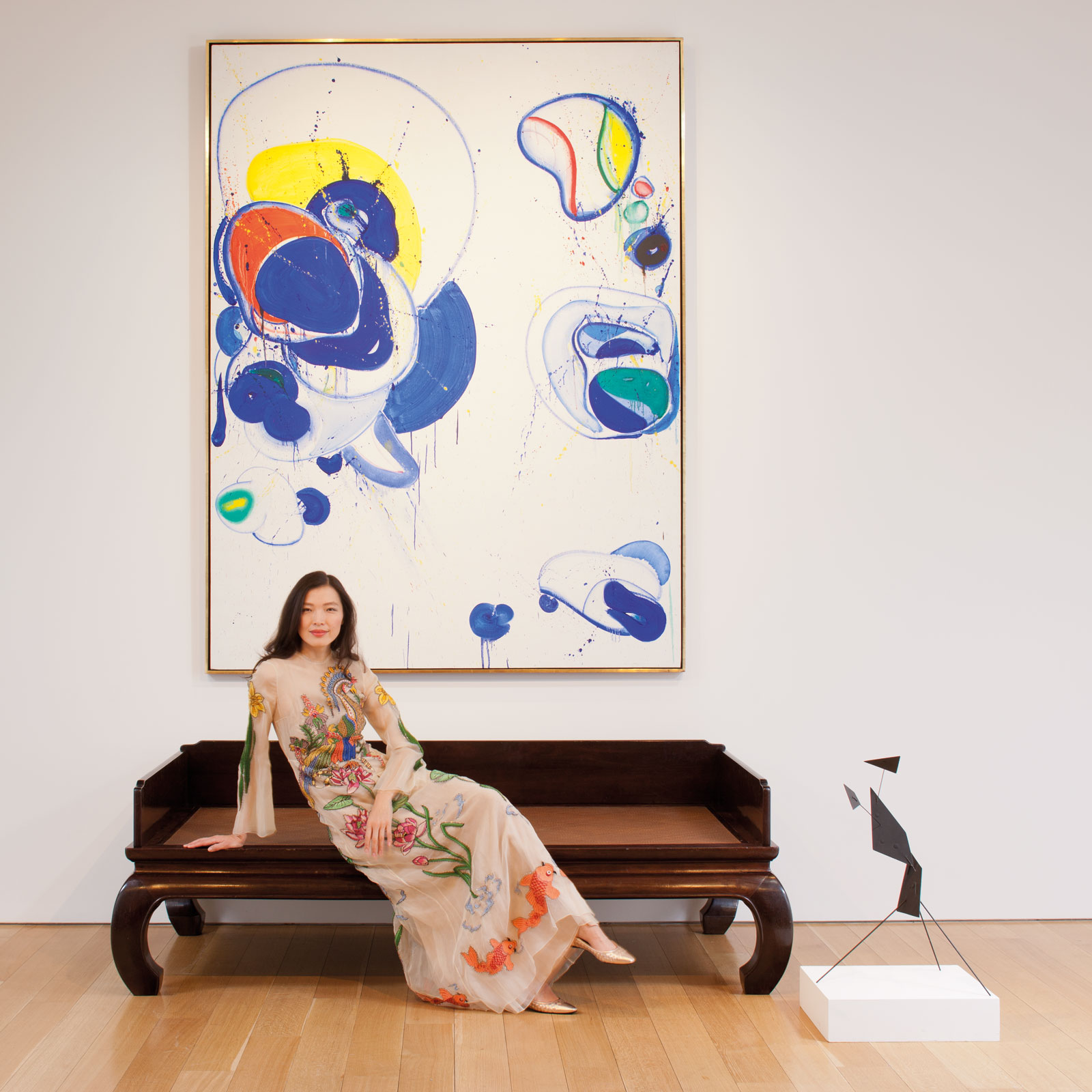 A magnificent and important zitan Luohan bed, Luohanchuang. 18th century. 29 in (73.7 cm) high, 86½ in (219.7 cm) wide, 50½ in (128.3 cm) deep. Estimate: $2,000,000-3,000,000. This lot is offered in The Marie Theresa L. Virata Collection of Asian Art: A Family Legacy on 16 March 2017 at Christie’s in New York, Rockefeller Center. Sam Francis (1923-1994), Why Then Opened II, 1962-63. Estimate: $3,000,000-5,000,000. This work is offered in the Post-War and Contemporary Art Evening Sale on 17 May at Christie’s in New York. Alexander Calder (1898-1976), Four Planes in Space, 1955. Estimate: £350,000-450,000. This work is offered in Post-War and Contemporary Art Day Sale on 8 March at Christie’s in New York 